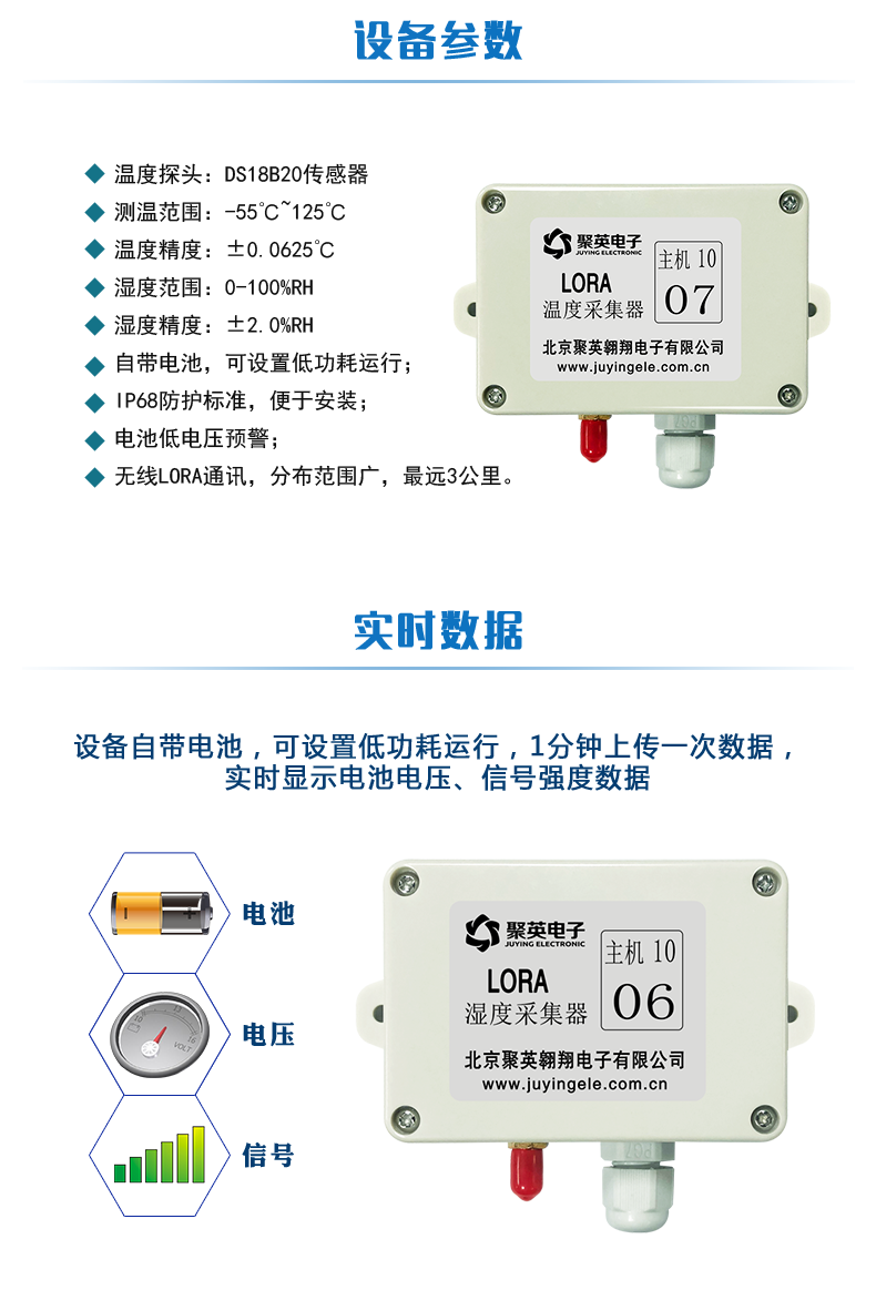 lora系列溫度/濕度采集模塊設備參數