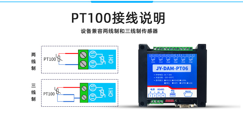 pt100采集設(shè)備接線說明