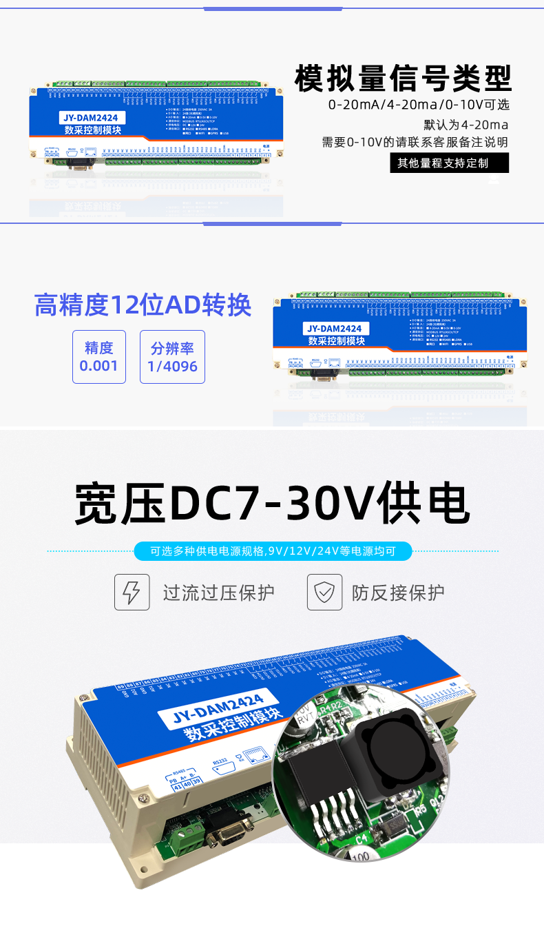 云平臺(tái) DAM-2424 工業(yè)級(jí)I/O模塊型號(hào)類型