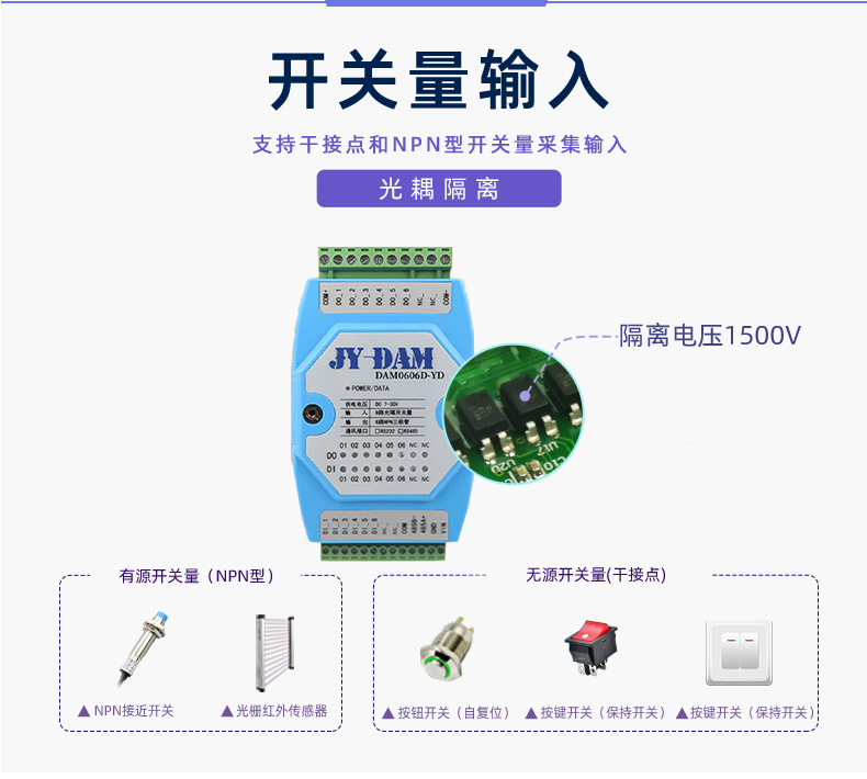 DAM-0606D-YD 工業(yè)級(jí)I/O模塊輸入說(shuō)明