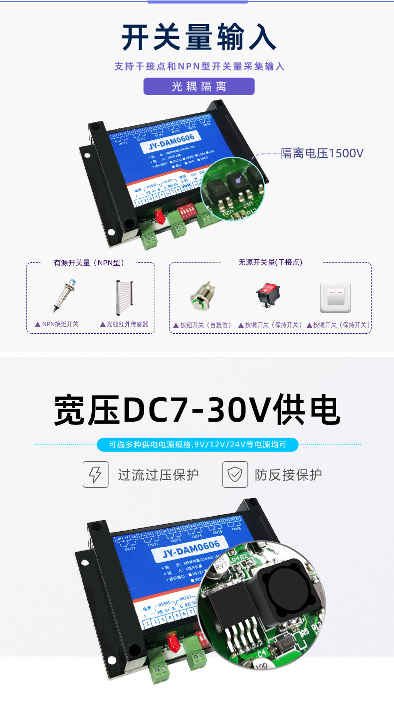 云平臺(tái) DAM-0606 遠(yuǎn)程智能控制器輸入說明