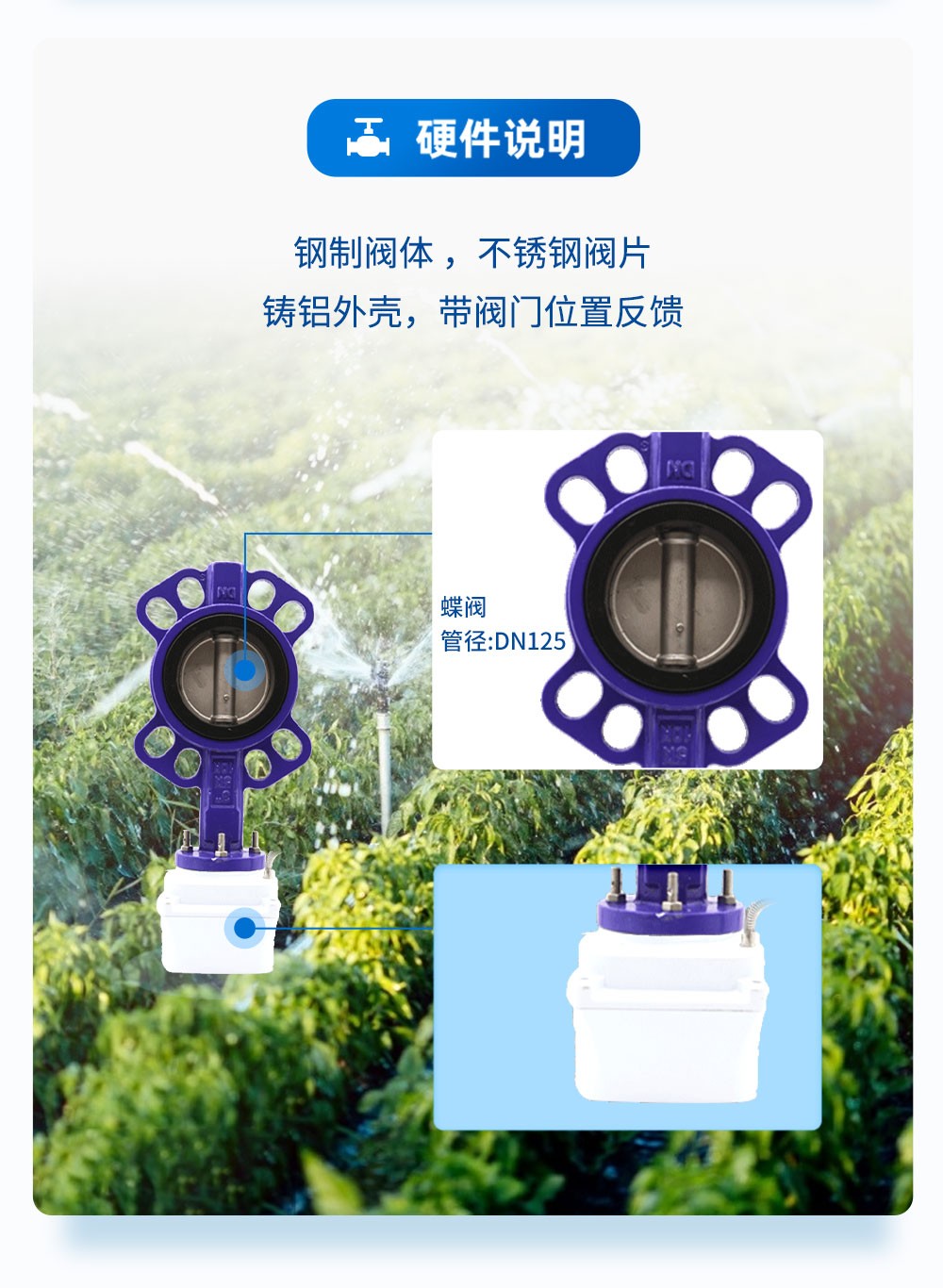 鋼制閥體 ，不銹鋼閥片，鑄鋁外殼，帶閥門(mén)位置反饋