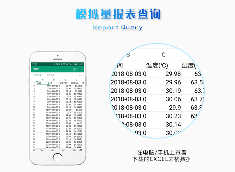 LORA濕度采集器報表查詢