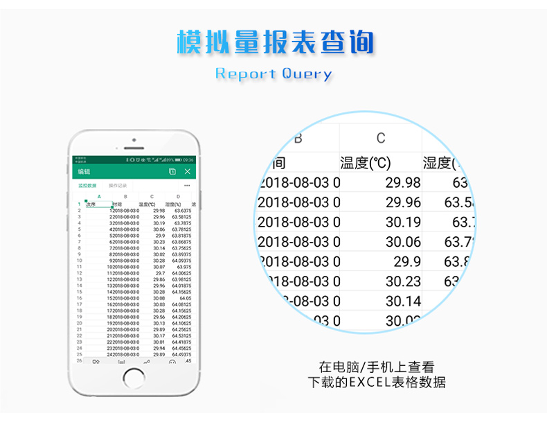 LORA濕度采集器報表查詢